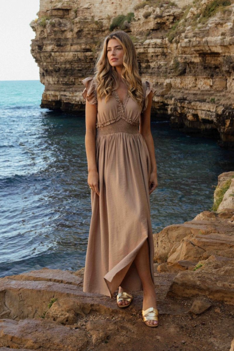 Dilja Dress Khaki | veelzijdige jurk bij Feliz